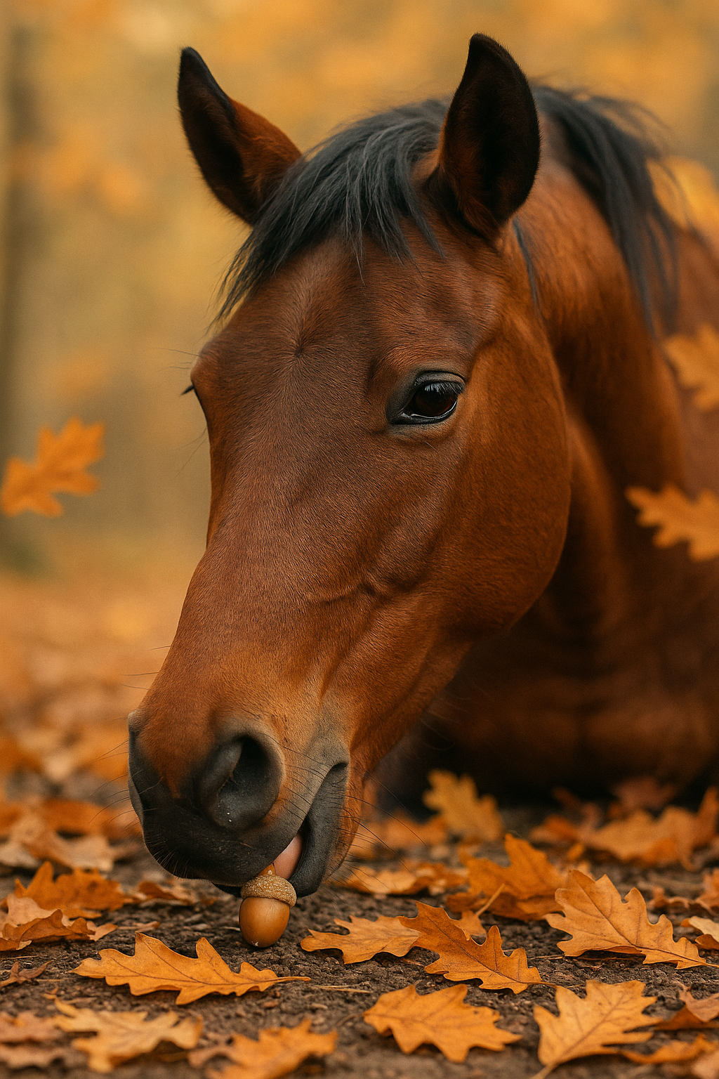 Eikels en tannines voor paarden